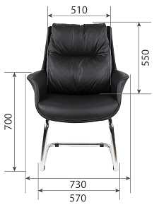 Офисное кресло CHAIRMAN 524, натуральная кожа/экокожа, черный